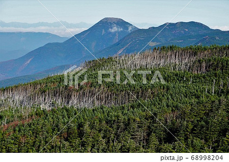 八ヶ岳中山からの北横岳と蓼科山 八ヶ岳中山からの北横岳と蓼科山 68998204