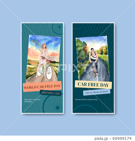 Flyer template with World Car Free Day concept 68999174