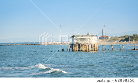 Fishing hut at sunny day close up 68999250