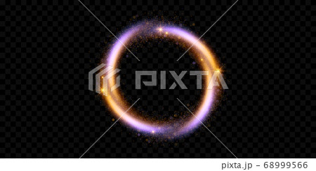 Glowing neon light effect isolated on dark transparent background 68999566
