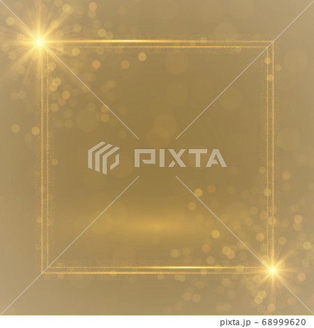 Golden christmas background with sparkling square frame and glowing particles Golden christmas background with sparkling square frame and glowing particles 68999620