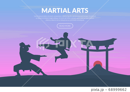 Martial Arts Banner Template With Asian...のイラスト素材 [68999662] - PIXTA