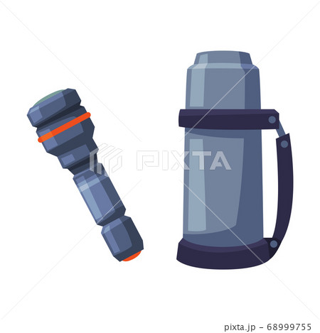 Thermos and Flashlight, Outdoor Activity Equipment Cartoon Vector Illustration Thermos and Flashlight, Outdoor Activity Equipment Cartoon Vector Illustration 68999755