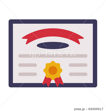 Diploma or Certificate of School Children Achievement Flat Style Vector Illustration on White Background Diploma or Certificate of School Children Achievement Flat Style Vector Illustration on White Background 68999917