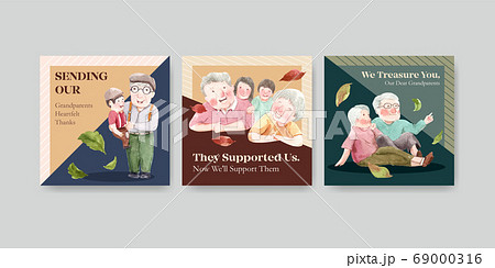 Ads template with national grandparents day 69000316
