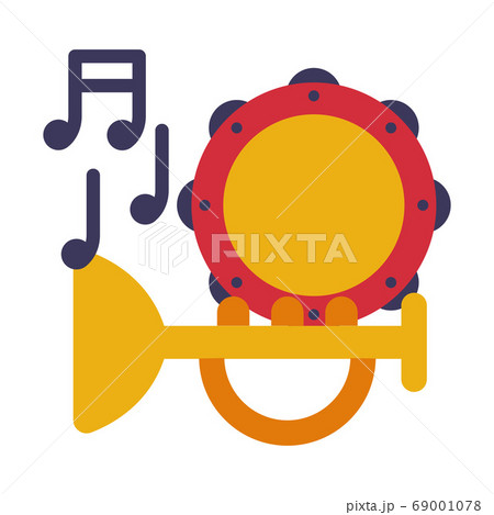 Music Lesson Symbols, Education, Schooling and Learning Elements, Back to School Concept Flat Style Vector Illustration 69001078