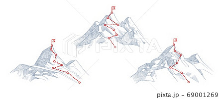 Mountain Paths Progress Success Hiking Path のイラスト素材