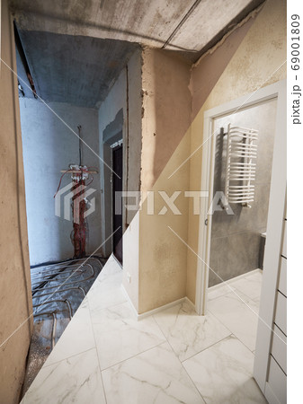 Comparison of apartment before and after renovation. Small details of contemporary interior design Comparison of apartment before and after renovation. Small details of contemporary interior design 69001809