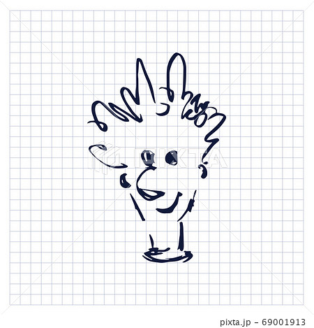 Portrait. Funny man. Sloppy simple one line doodle drawing. Vector illustration. Portrait. Funny man. Sloppy simple one line doodle drawing. Vector illustration. 69001913