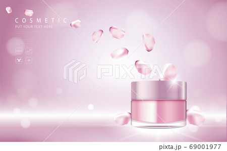 cosmetic product poster, bottle package design with moisturizer cream or liquid, sparkling background with glitter polka. cosmetic product poster, bottle package design with moisturizer cream or liquid, sparkling background with glitter polka. 69001977