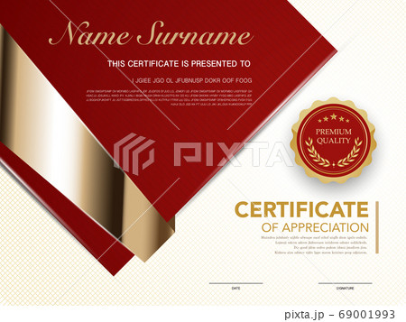 diploma certificate template red and gold color with luxury and modern style vector image. diploma certificate template red and gold color with luxury and modern style vector image. 69001993