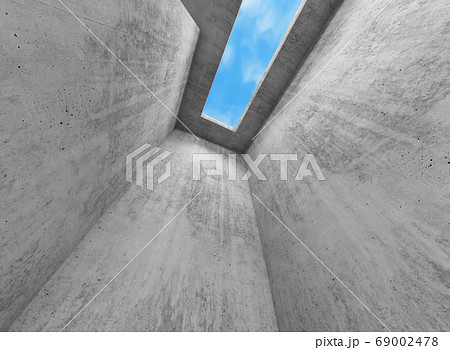 Concrete walls and thin rectangular skylight, 3d 69002478