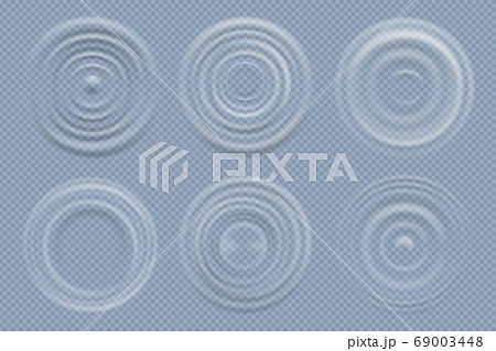 Water circles. Realistic round shapes of liquids top view waves vector template Water circles. Realistic round shapes of liquids top view waves vector template 69003448