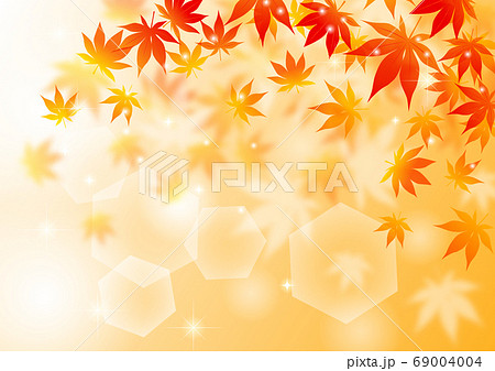 キラキラふんわり紅葉背景ヨコベクター配置調整可のイラスト素材 キラキラふんわり紅葉背景ヨコベクター配置調整可のイラスト素材