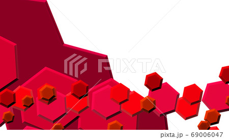 CGヘクサゴン 多数の六角形の背景素材 CGヘクサゴン 多数の六角形の背景素材 69006047