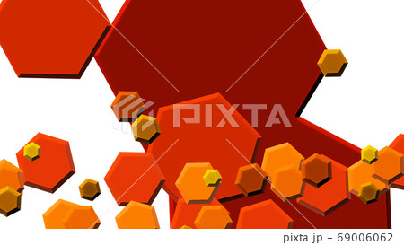 CGヘクサゴン 多数の六角形の背景素材 CGヘクサゴン 多数の六角形の背景素材 69006062