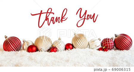 Christmas Ball Ornament, Calligraphy Thank You, 69006315