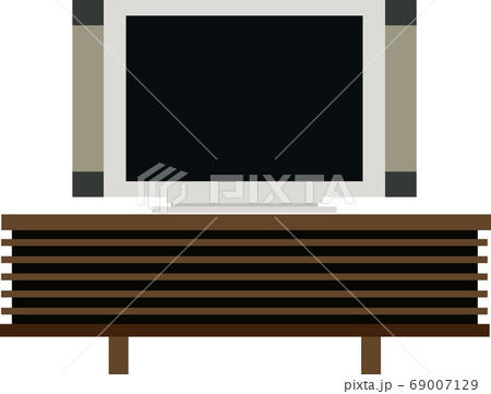イラスト素材 テレビとテレビ台 家電 リビング コンピューター ベクター イラスト素材 テレビとテレビ台 家電 リビング コンピューター ベクター 69007129