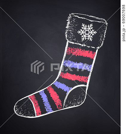 Chalked striped Christmas sock 69007698