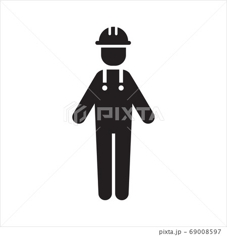 Worker vector icon. Figure in a full-length...のイラスト素材 [69008597] - PIXTA