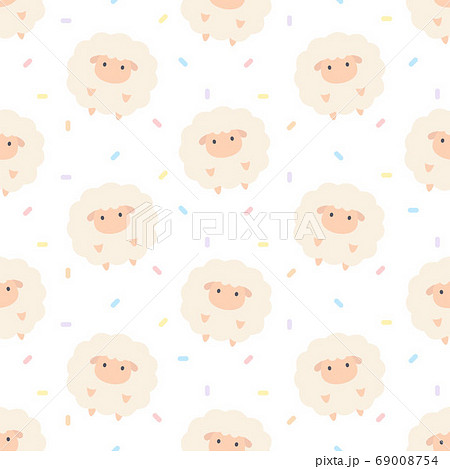 Adorable sheep seamless pattern background 69008754