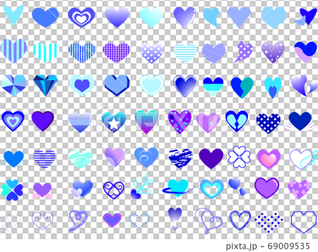 心形圖標素材摘要設置為藍色 69009535