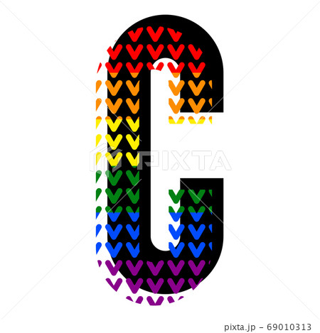 Creative bright font, alphabet in style of pop 69010313