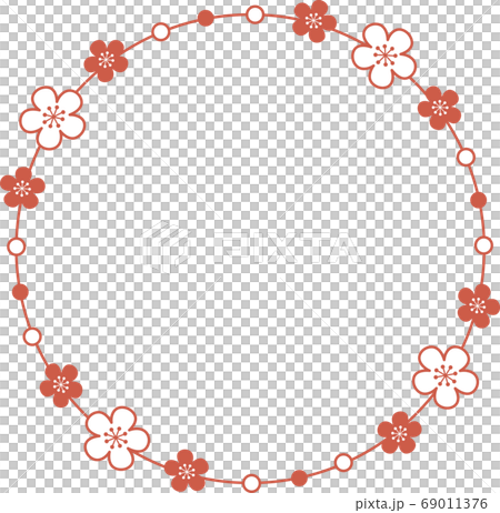 紅白梅花框 69011376