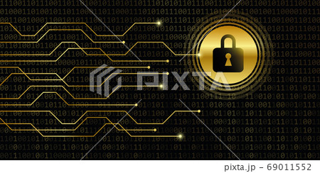 lock symbol on binary code background digital dataのイラスト素材 [69011552 ...