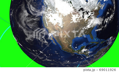 Computer generated Earth connection in outer space. Close-up of a spinning planet with neon connecting beams. 3d rendering of elements of this image are presented by NASA Computer generated Earth connection in outer space. Close-up of a spinning planet with neon connecting beams. 3d rendering of elements of this image are presented by NASA 69011926