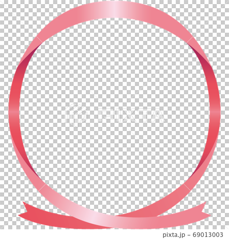 Round Ribon Frame (Pink) - Stock Illustration [69013003] - PIXTA