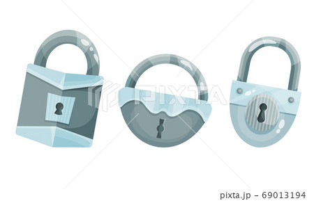 Silver padlock with keyhole isolated on white Vector Image