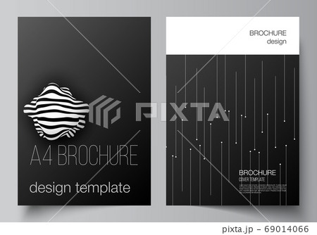 Vector layout of A4 format cover mockups design templates for brochure, flyer layout, booklet, cover design, book design, brochure cover. Tech science future background, space astronomy concept. 69014066