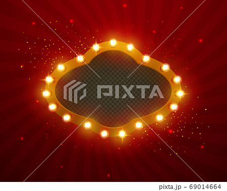 Glowing lights retro for advertising design. 69014664