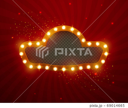 Glowing lights retro for advertising design. 69014665