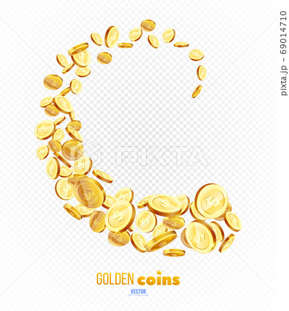 Realistic Gold coins explosion.  69014710