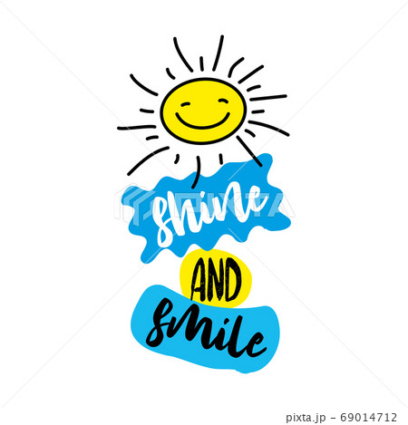 Shine and smile.cute, funny doodle sun 69014712