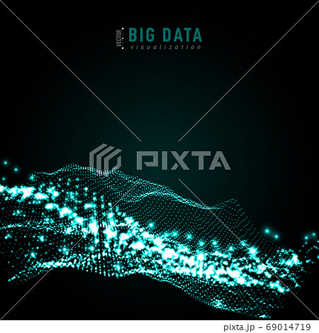 Abstract 3D big data visualization. Tangled Abstract 3D big data visualization. Tangled 69014719