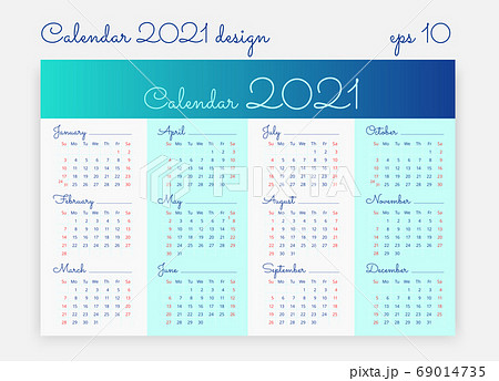 Creative calendar of 2021 year in light white and blue background Creative calendar of 2021 year in light white and blue background 69014735