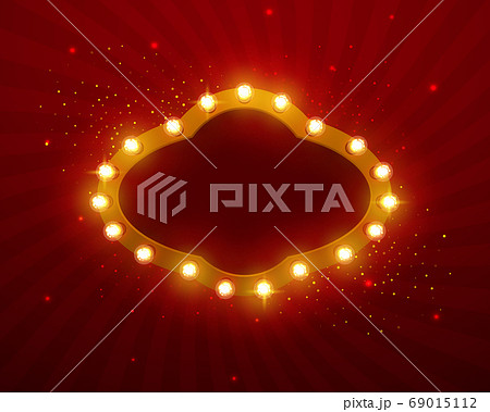 Glowing lights retro frame for advertising design. Glowing lights retro frame for advertising design. 69015112