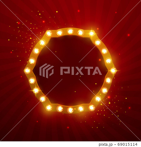 Glowing lights retro frame for advertising design. 69015114