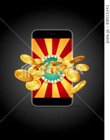 Bright retro banner for online casinos, poker, 69015341