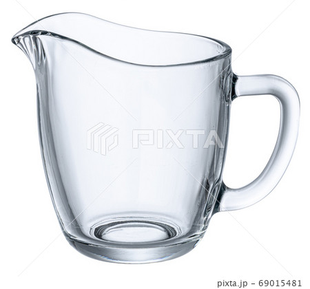 Glass empty gravy boat isolated on white 69015481