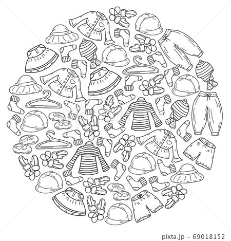 Vector children fashion. Beautiful clothes for little boys and girls. Vector children fashion. Beautiful clothes for little boys and girls. 69018152