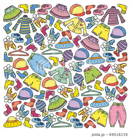 Vector children fashion. Beautiful clothes for little boys and girls. Vector children fashion. Beautiful clothes for little boys and girls. 69018156