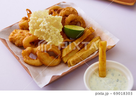 traditional British fish and chips. Shallow dof traditional British fish and chips. Shallow dof 69018303