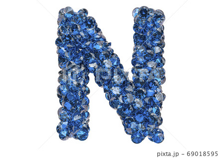 Letter N from blue diamonds or sapphires Letter N from blue diamonds or sapphires 69018595