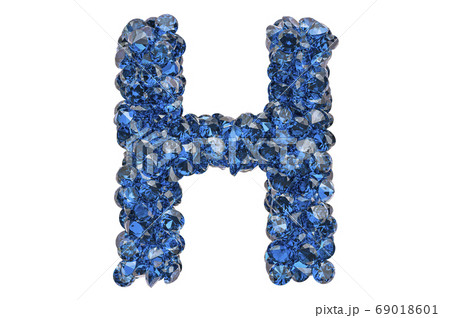 Letter H from blue diamonds or sapphires Letter H from blue diamonds or sapphires 69018601