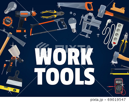 Construction and house repair work tools vector 69019547