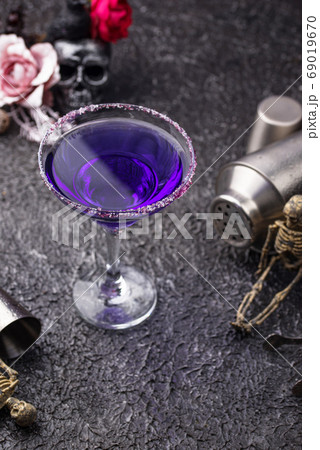 Halloween purple lavender Margarita cocktail Halloween purple lavender Margarita cocktail 69019670